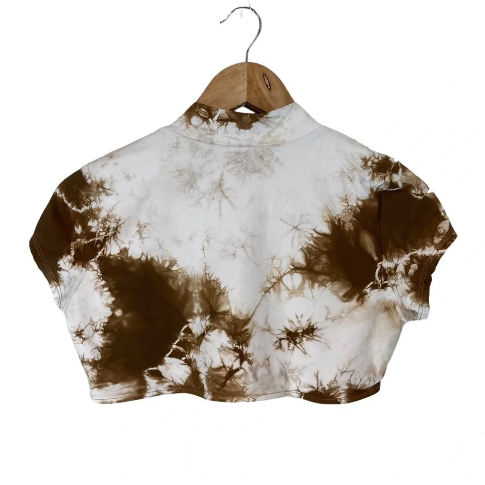 Frankies Bikinis Logan Top in Brownie Tie Dye NWT